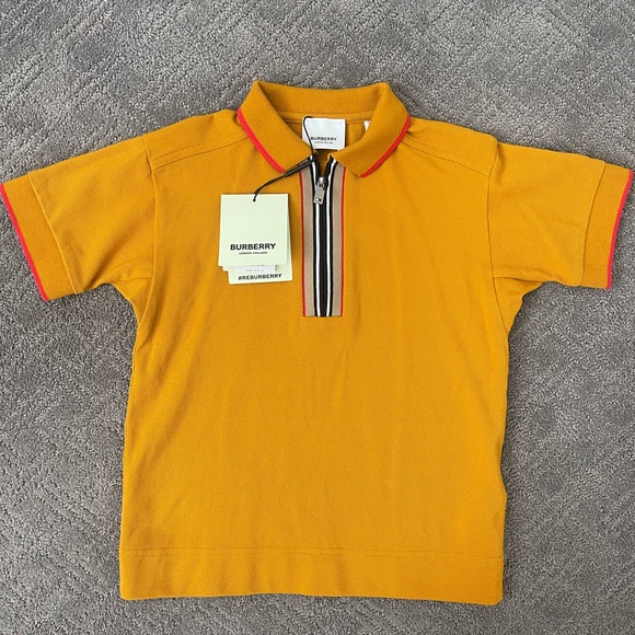 Burberry Kids Samuel Icon Stripe Zip Polo - Picture 1 of 3
